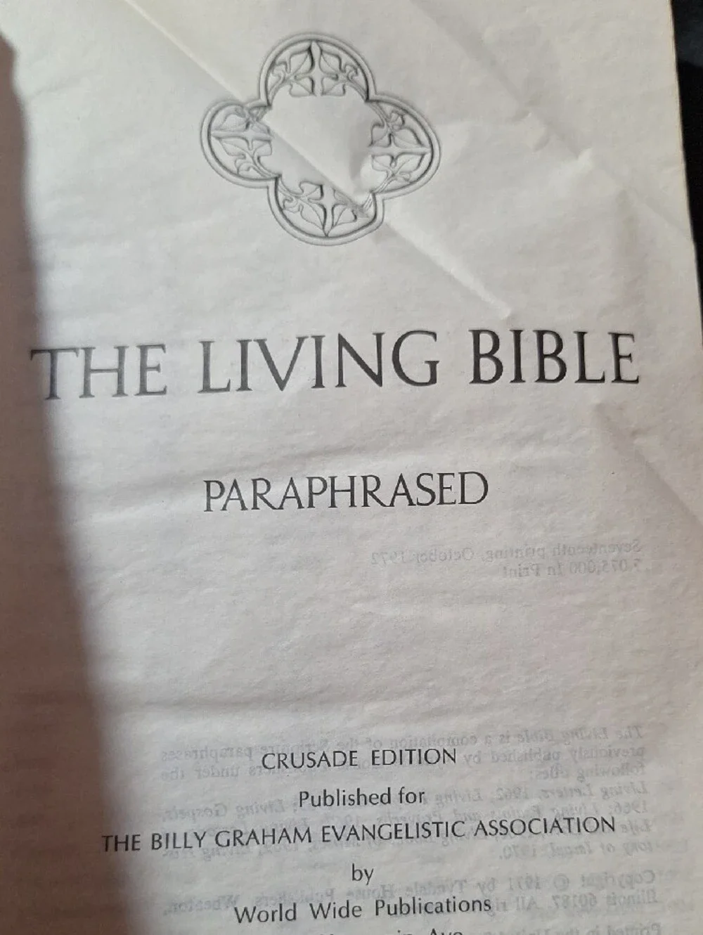 Vintage The Living Bible - Brown and Yellow Cover
